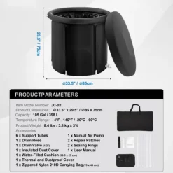 Isbadkar för idrottare, uppblåsbart kallvattenterapibad, bärbart stoppbadkar för återhämtning