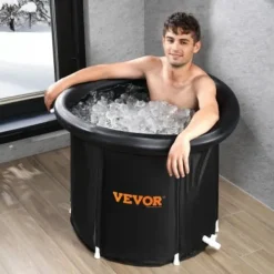 Isbadkar, 80x75 cm, Portabel Uppblåsbar Hopfällbar, Kallterapi