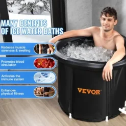 Isbadkar, 85x75 cm, Portabel Uppblåsbar Hopfällbar, Kallterapi