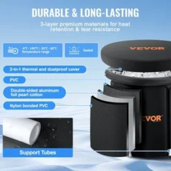 Isbadkar, 85x75 cm, Portabel Uppblåsbar Hopfällbar, Kallterapi