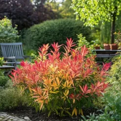 Japansk buskrosling - Set om 2 - Pieris 'Forest Flame' - Höjd 25-40cm - ⌀17cm
