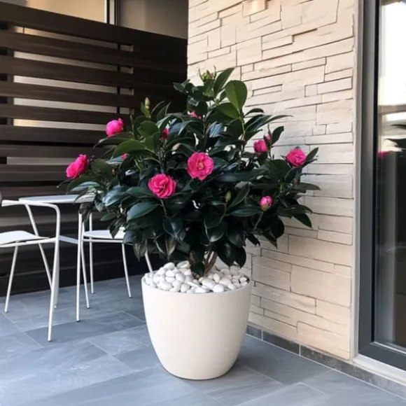 Japansk Ros - Set om 2 - Camellia japonica 'Dr. King' - Höjd 50-60cm - ⌀15cm