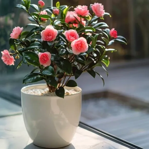 Japansk Ros - Set om 2 - Camellia japonica 'Dr. King' - Höjd 50-60cm - ⌀15cm