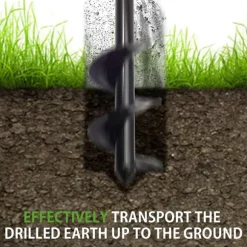 Jordborr till borrmaskin 22 cm stål Svart