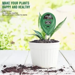 Jordmätare 3-i-1 för ljus, fuktighet, pH-värde