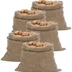 Jutesäckar 5 st 100x110 cm 100 % jute 220 gsm