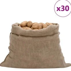 Jutesäckar 30 st 100x110 cm 100% jute 220 gsm