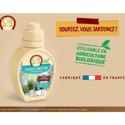 Kaktus- och saftiga växter gödsel - GULD BRUN - OBRECLCACTUS250 - 250 ml - Berikar växterna - Tillverkat i Frankrike
