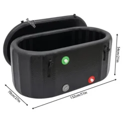 Kallbadkar / Isbadkar - Uppblåsbar tub - 370 L - 150 x 80 cm - Med isolerat lock - Portabel - Grå