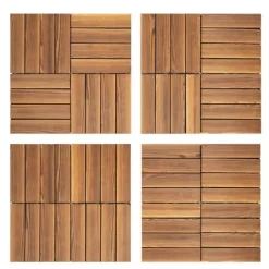 Kamferfuru trallplattor, interlockande 30×30 cm för uteplats, 36-pack, chokladbrun