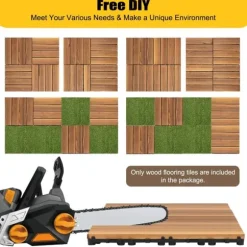 Kamferfuru trallplattor, interlockande 30×30 cm för uteplats, 36-pack, chokladbrun