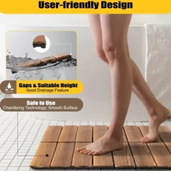 Kamferfuru trallplattor, interlockande 30×30 cm för uteplats, 36-pack, chokladbrun