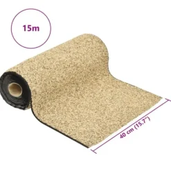 Kantmatta för trädgårdsdamm - Slitstarkt PP-fleece | Storlek: 1500x40 cm | Färg: Naturlig sand