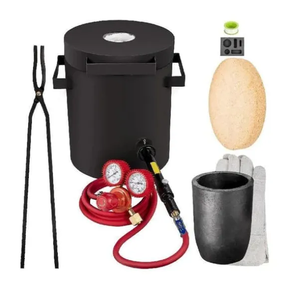 6Kg kopparkapacitet 1350°C professionell propanmetallsmältugn, snabb/effektiv uppvärmning, utmärkt värmeisolering, hög säkerhet, kompletta tillbehör | CDON