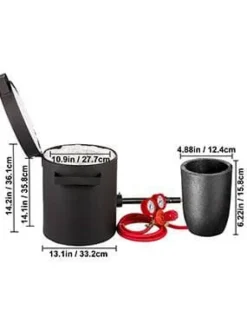 6Kg kopparkapacitet 1350°C professionell propanmetallsmältugn, snabb/effektiv uppvärmning, utmärkt värmeisolering, hög säkerhet, kompletta tillbehör | CDON