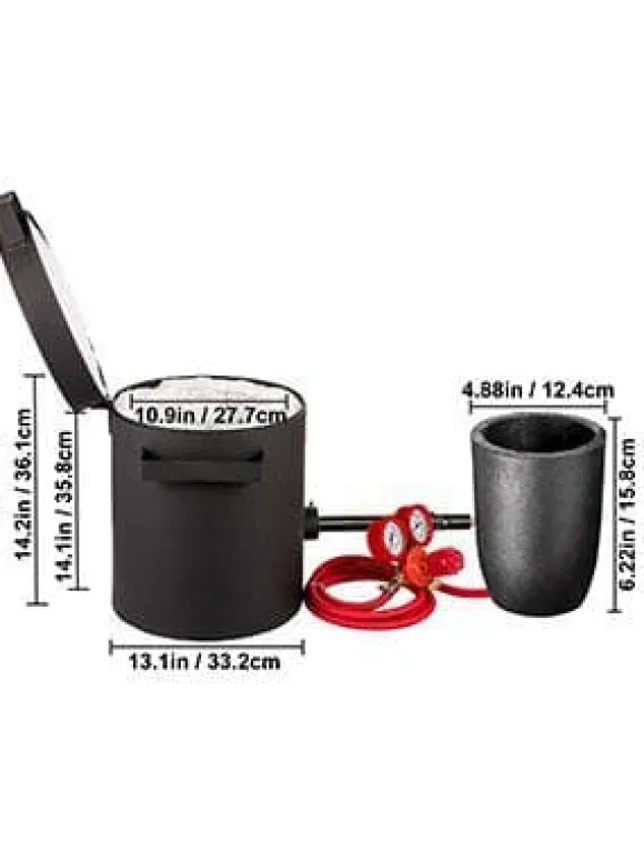 6Kg kopparkapacitet 1350°C professionell propanmetallsmältugn, snabb/effektiv uppvärmning, utmärkt värmeisolering, hög säkerhet, kompletta tillbehör | CDON