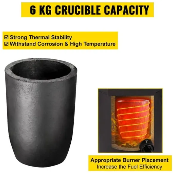 6Kg kopparkapacitet 1350°C professionell propanmetallsmältugn, snabb/effektiv uppvärmning, utmärkt värmeisolering, hög säkerhet, kompletta tillbehör | CDON