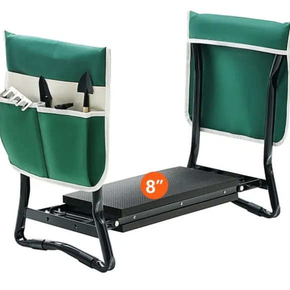 150kg lastkapacitet hopfällbar trädgårdsknäljare och säte med 8" EVA bred kudde, trädgårdspall, knäpall för trädgårdsarbete