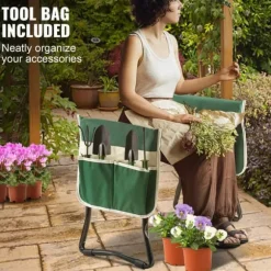 150kg lastkapacitet hopfällbar trädgårdsknäljare och säte med 8