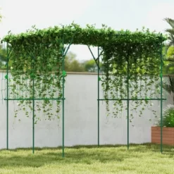 Klattrande Växtstöd, Polyetenbelagd Stålram, Justerbar Struktur, 223 cm x 223 cm x 223 cm, Triangulärt Stöddesign, Förstärkt med Metall Säkerhetsklipp | CDON