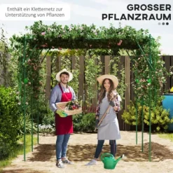 Klattrande Växtstöd, Polyetenbelagd Stålram, Justerbar Struktur, 223 cm x 223 cm x 223 cm, Triangulärt Stöddesign, Förstärkt med Metall Säkerhetsklipp | CDON