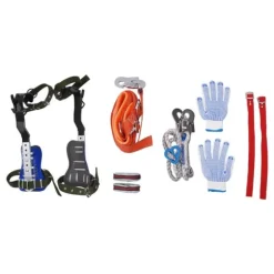 Klättersporrar för träd/stolpar - Klättringsset - Justerbar - Säkerhetsbälte och remmar - För hemmafixare - Blå