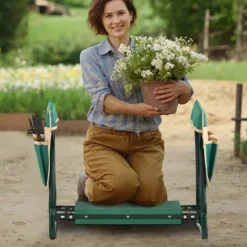 Knäskydd för Trädgård, 15 cm Hopfällbar Sittdyna, 147 kg Kapacitet, Robust Trädgårdspall