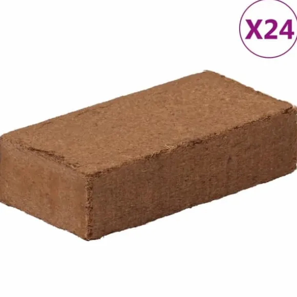 Kokosfiberblock för växter - 24 st | Vikt: 15,6 kg | Ekologisk & naturlig odling