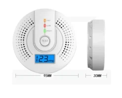 Kolmonoxiddetektor med LCD-display och starkt ljudlarm – bärbar CO-varnare för hemmet, husvagn och resa