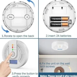 Kolmonoxiddetektor med LCD-display och starkt ljudlarm – bärbar CO-varnare för hemmet, husvagn och resa