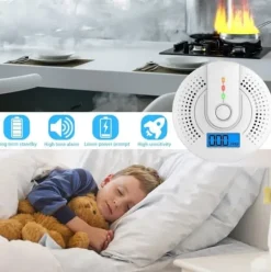 Kolmonoxiddetektor med LCD-display och starkt ljudlarm – bärbar CO-varnare för hemmet, husvagn och resa