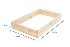 Kompakt 140x80x18 cm Trädgårdsbädd i furu för balkonger & terrasser