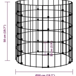 Kompost Ø50x50 cm galvaniserat stål - Kompostbehållare - Kompostlåda - Home & Living