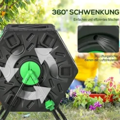 Kompostbehållare 65 L – roterbar snabbkompost, vädertålig plast 60×49×77 cm