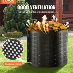 Kompostbehållare, 832,8 L, 335x90 cm, Svart, HDPE