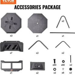 Kompostbehållare, Dubbla kammare komposttumlare, 73.5x62.5x95.5 cm, Svart, Utomhus