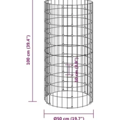 Kompostbehållare i galvaniserat stål - Trädgårdskompost | Diameter: 50 cm | Höjd: 100 cm