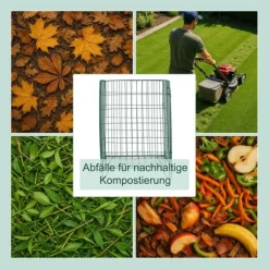 Kompostbehållare, Metall, 68x46x46 cm, Grön