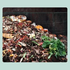 Kompostbehållare, Metall, 68x46x46 cm, Grön