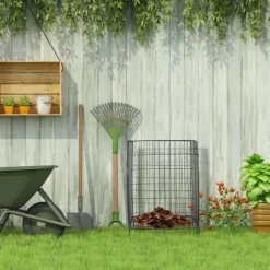 Kompostbehållare, Metallnät, 68x46x46 cm, Svart