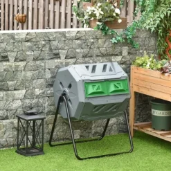 Kompostbehållare, 71x65x96 cm, Grå