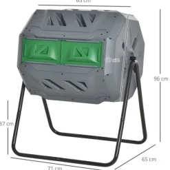 Kompostbehållare, 71x65x96 cm, Grå
