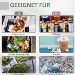 Kompostbehållare, 71x65x96 cm, Grå