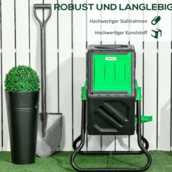 Kompostbehållare, 60x49x77 cm, svart