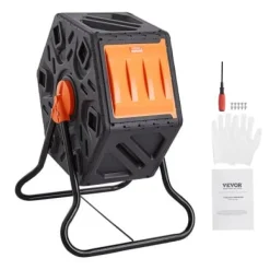 Kompostbehållare, 60,5x51x73 cm, Svart, Stålram