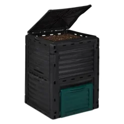 Kompostbehållare, 80x60x57 cm, Svart