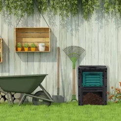 Kompostbehållare, 80x60x57 cm, Svart