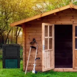 Kompostbehållare, 80x60x57 cm, Svart