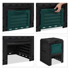 Kompostbehållare, 80x60x57 cm, Svart