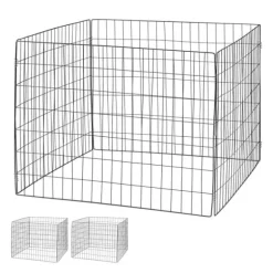 Kompostbehållarset, Metall, 70x90x90 cm, Svart